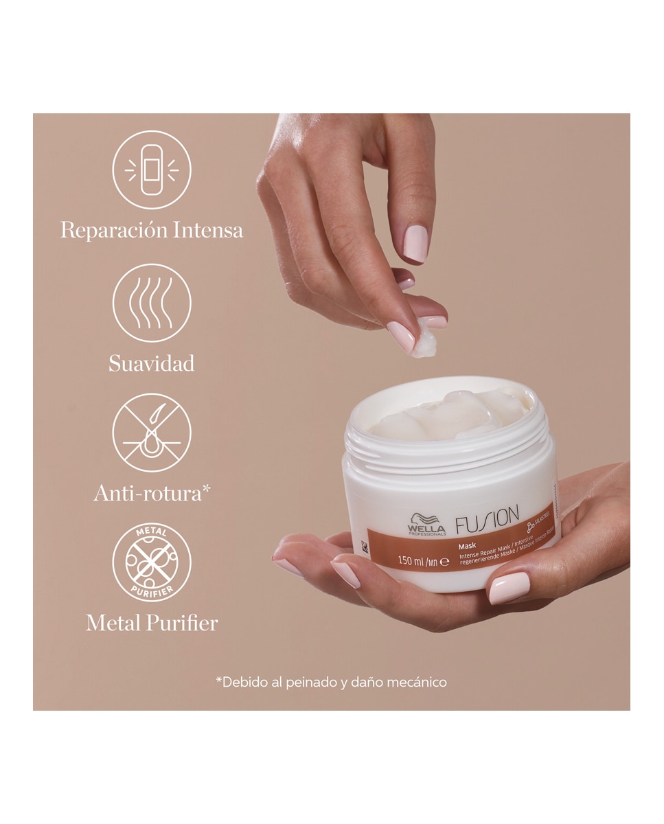 Mascarilla de Reparación Intensa Fusion para Cabello Dañado Wella Professionals - 150 ml 5