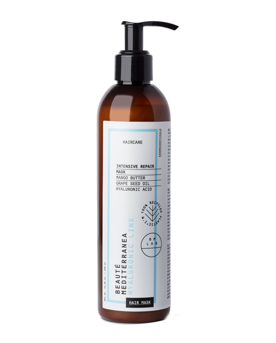 Mascarilla Cabello Intensive Repair Mask Con Ácido Hialurónico Efecto Reparador Sin Sulfatos Sin Silicona Vegana 300 ml Beauté Mediterranea