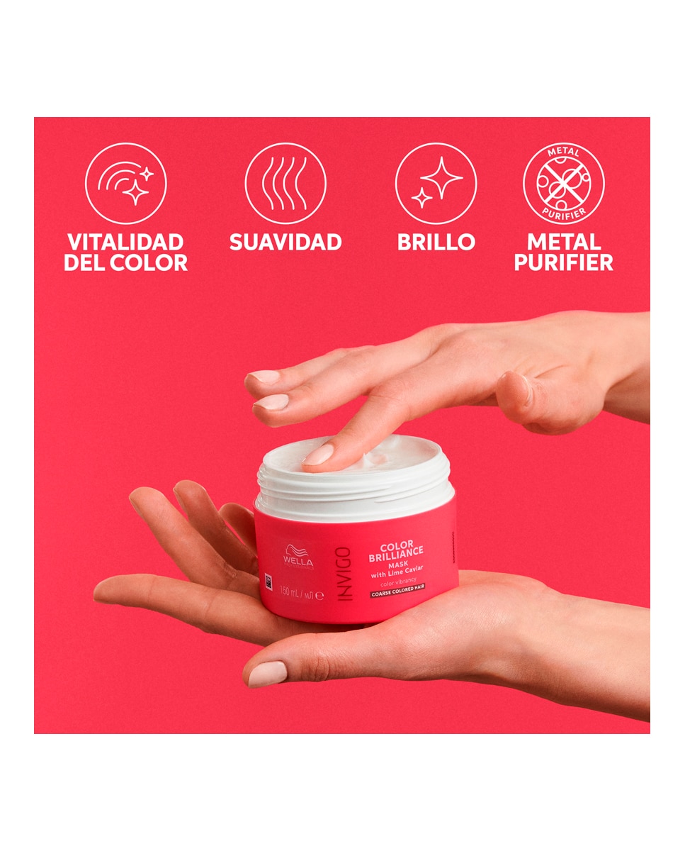 Mascarilla Cabello Grueso Invigo Brilliance Wella Professional - 150 ml 7
