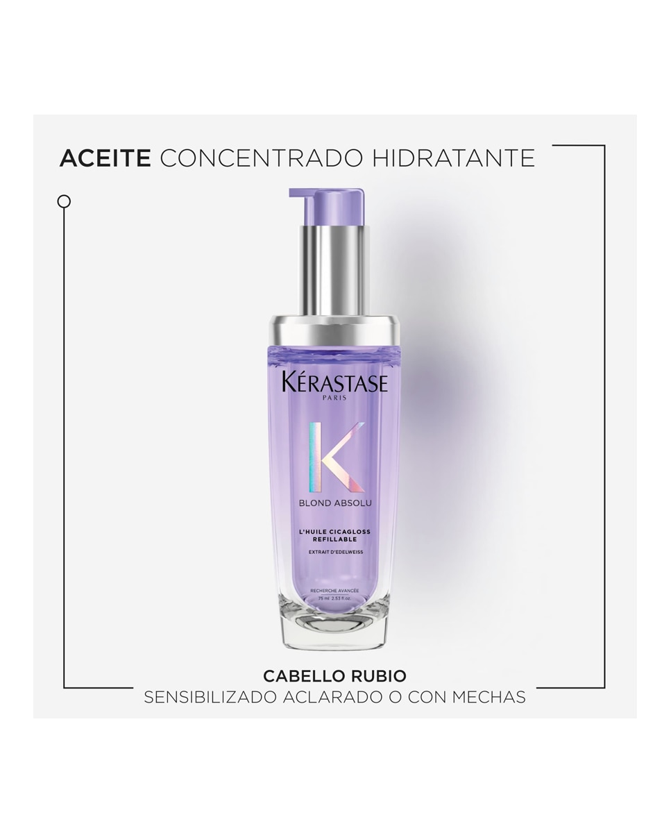 Aceite Capilar Para Cabello Rubio Blond Absolu L'Huile Cicagloss Recargable 75 Ml Kérastase - 75 ml 2