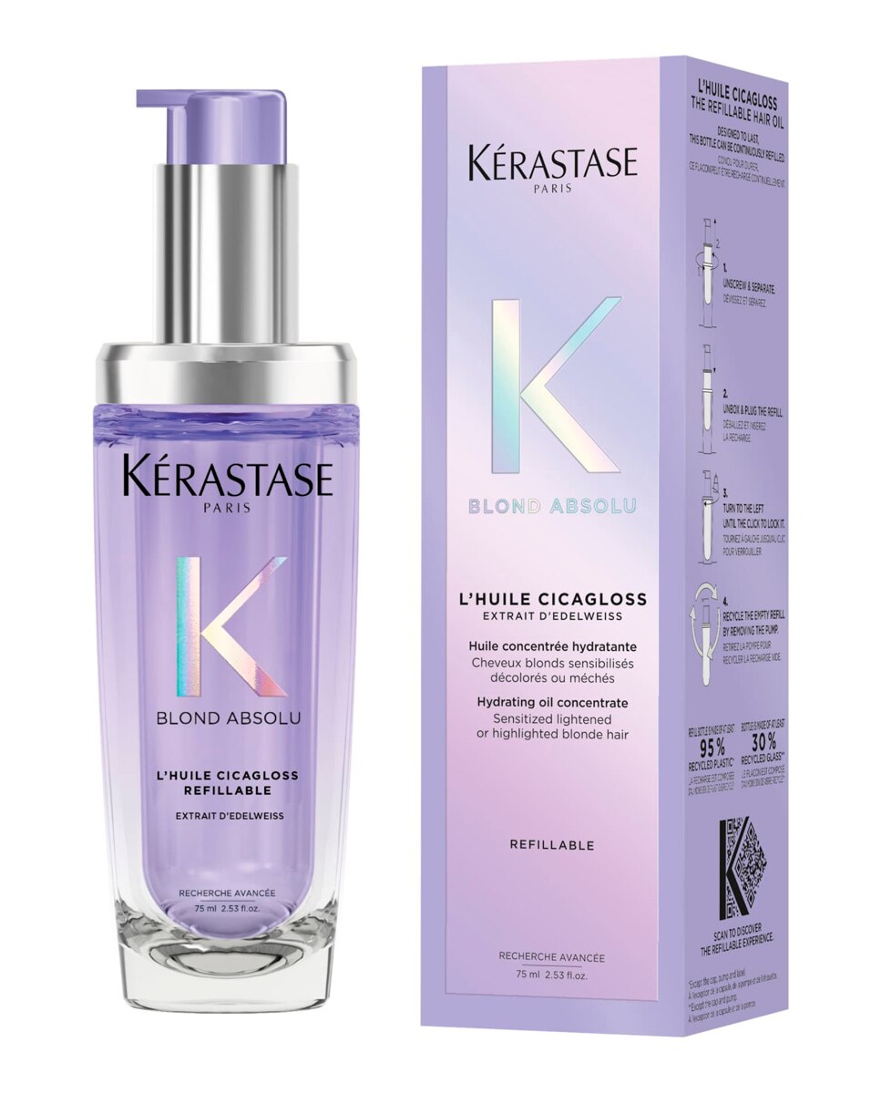 Aceite Capilar Para Cabello Rubio Blond Absolu L'Huile Cicagloss Recargable 75 Ml Kérastase - 75 ml 3