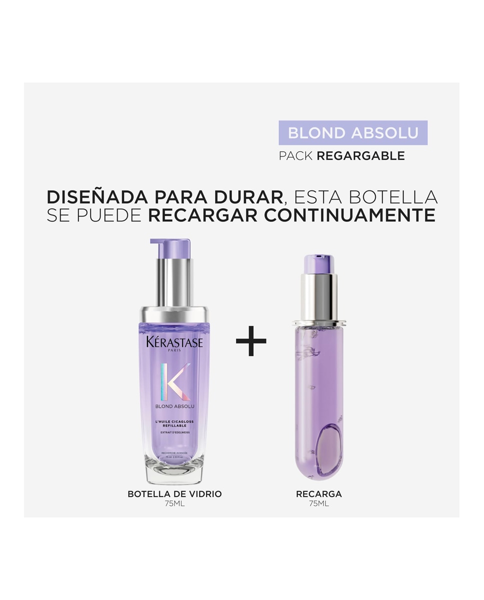 Aceite Capilar Para Cabello Rubio Blond Absolu L'Huile Cicagloss Recargable 75 Ml Kérastase - 75 ml 5