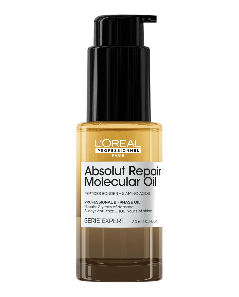 L’Oréal Professionnel Aceite Bifásico Reparador_ 100 Horas Brillo_ Antifrizz_ Protector Térmico_Sin Aclarado_ Cabello Dañado_ Absolut Repair Molecular_ MINI 30ml 1