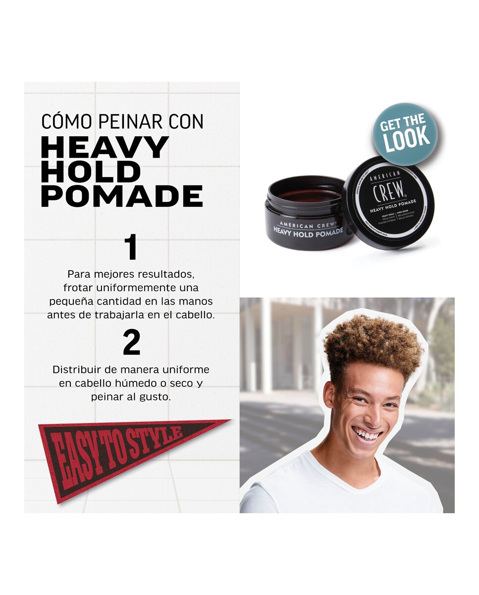 Gel fijador fuerte Heavy Hold Pomade American Crew - 85 g 4
