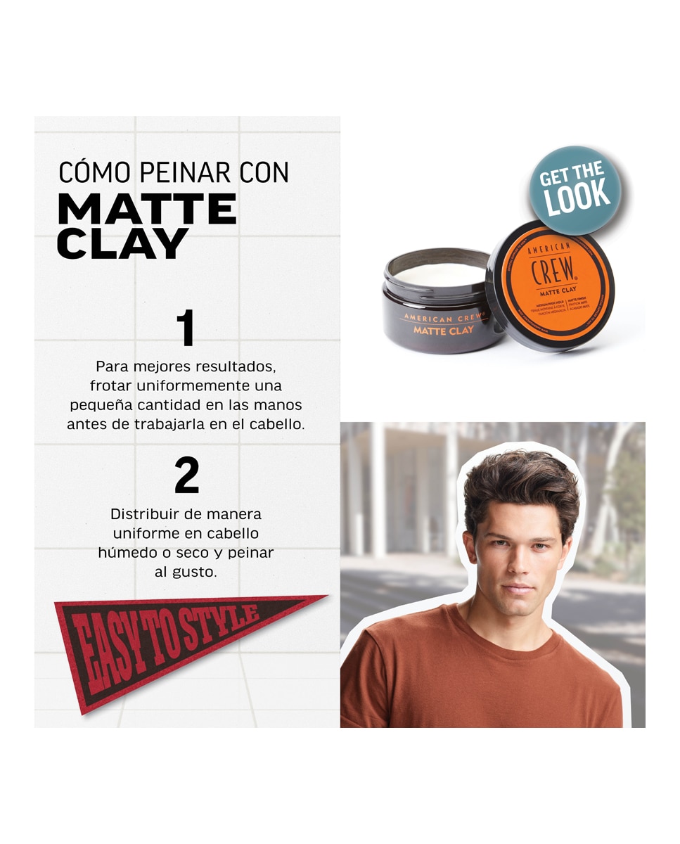 Arcilla de peinado AC Matte Clay American Crew - 85 g 5