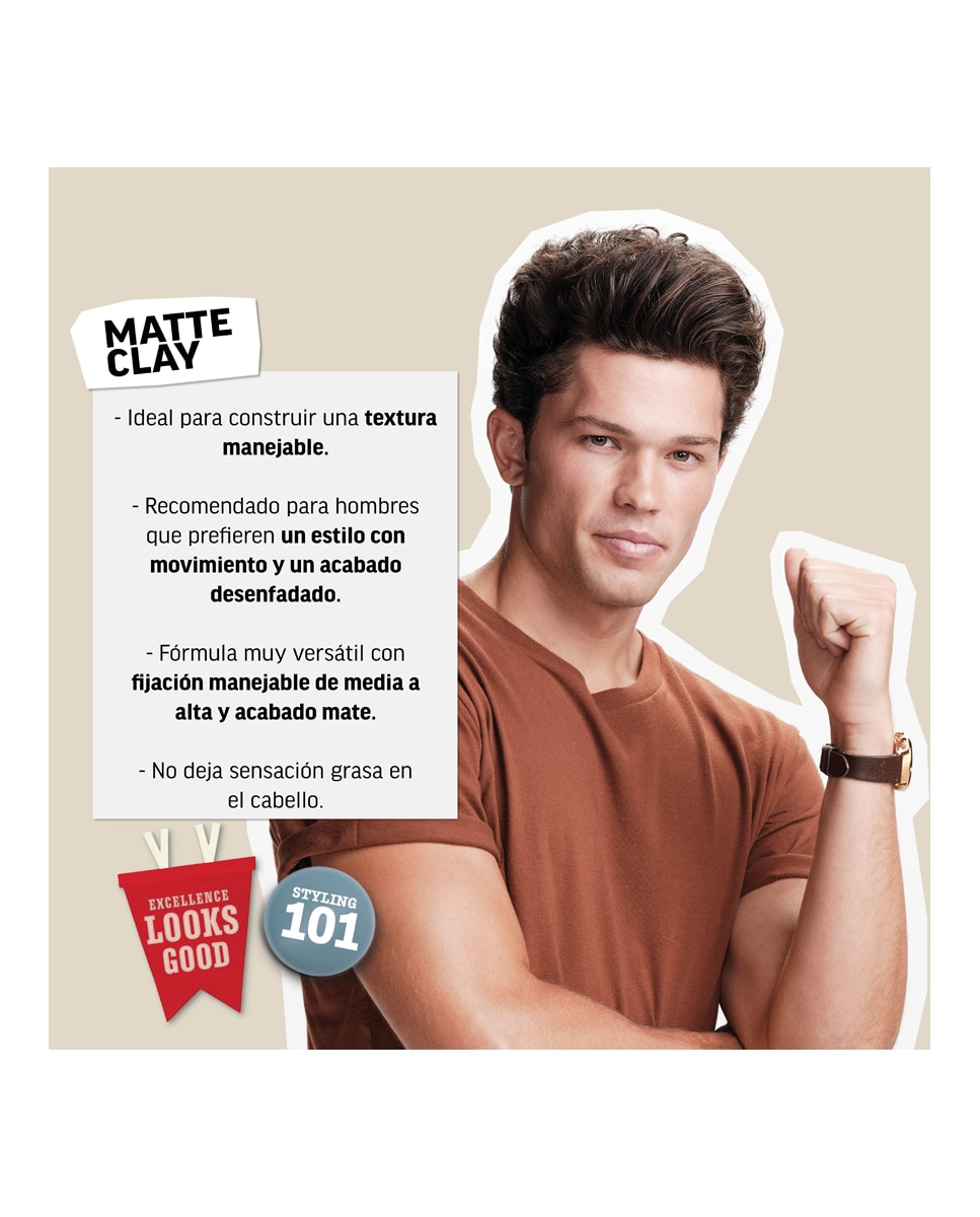 Arcilla de peinado AC Matte Clay American Crew - 85 g 6