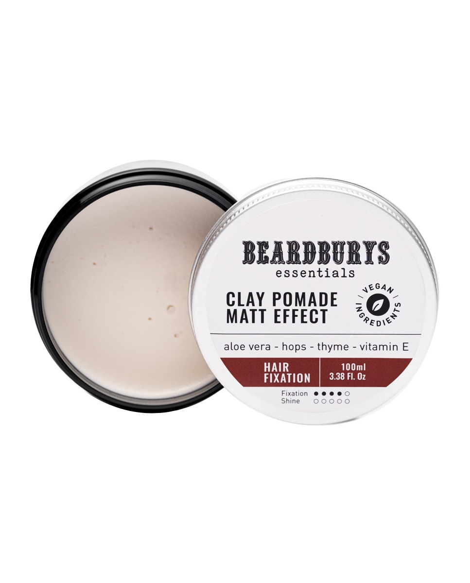 Cera mate de fijación fuerte Clay Pomade Beardburys Essentials - 100 ml 3