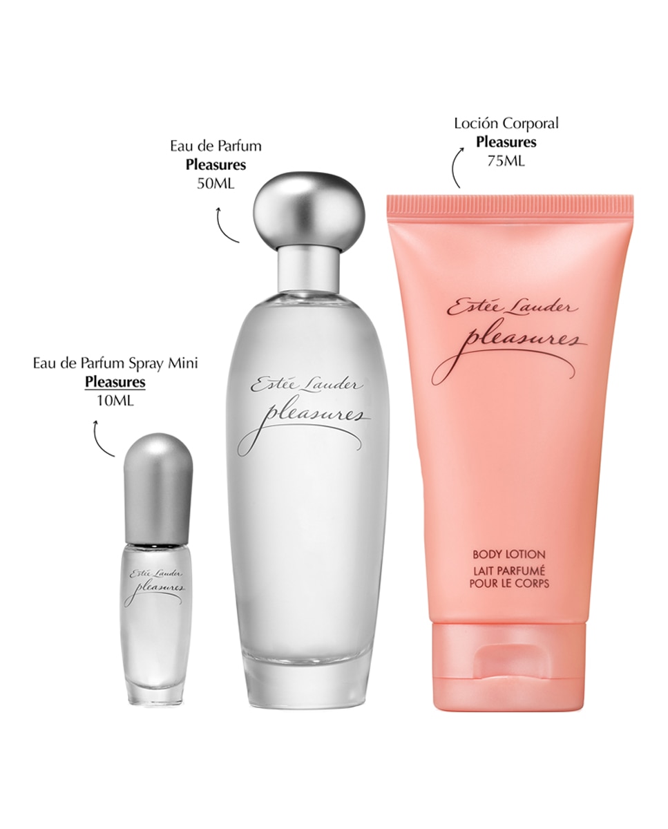 Estuche de regalo Pleasure Perfume, Loción Corporal y Perfume de viaje Estée Lauder 2