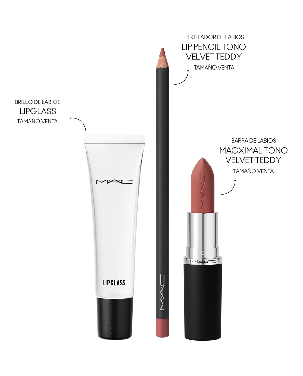 Estuche de Labios 3 Productos M.A.C - Ruby woo Velvet teddy-3