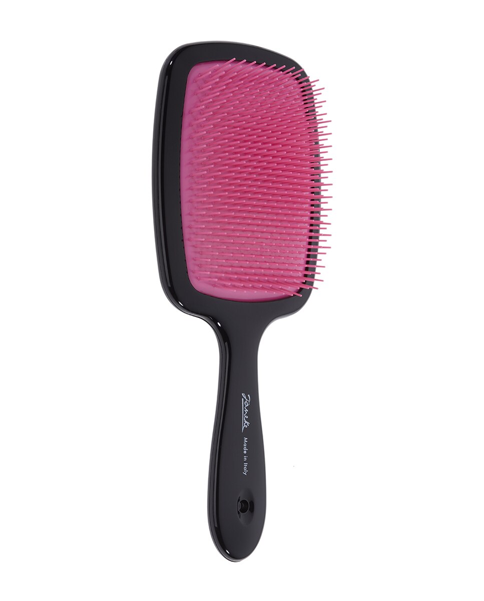 Imagen 0 de Cepillo Cuadrado Negro Con Rosa Janeke