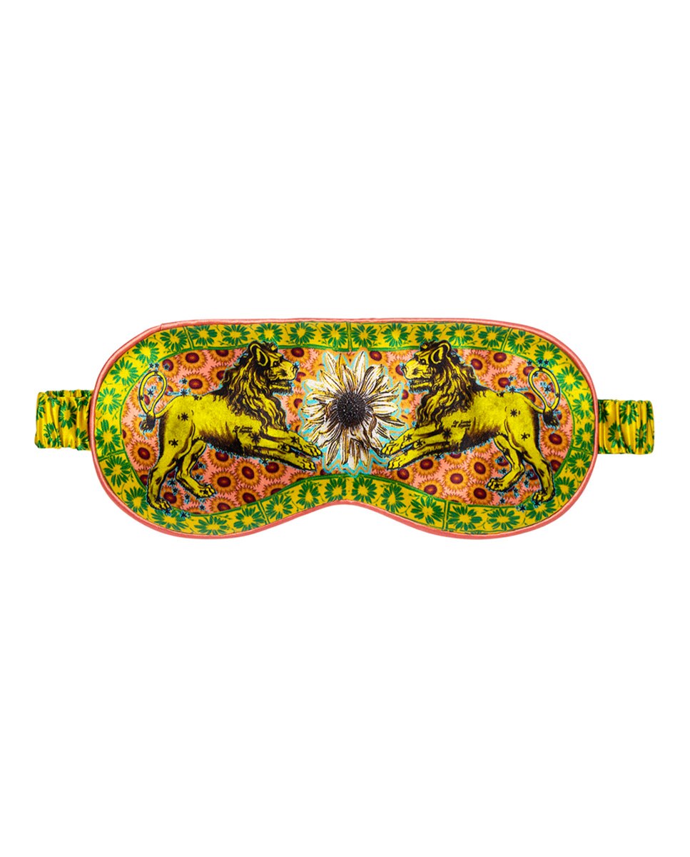 Máscara Para Dormir De Seda Pura Zodiaco Slip - leo leo-2