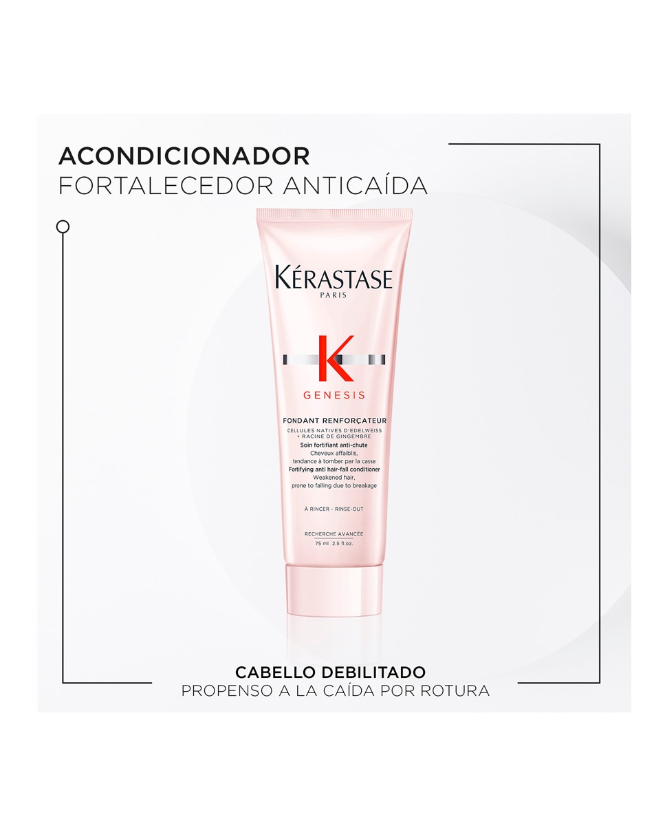 Cofre Genesis con Champú Bain Hydra-Fortifiant, Fondant Renforçateur y Défense Thermique Kérastase 3