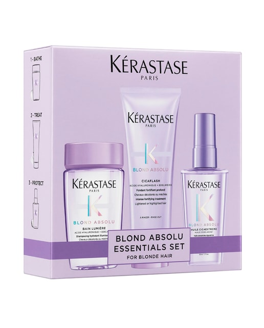 Imagen 0 de Cofre Blond con Champú Bain Lumière, Acondicionador Cicaflash y Aceite texturizante Cicaextreme Kérastase