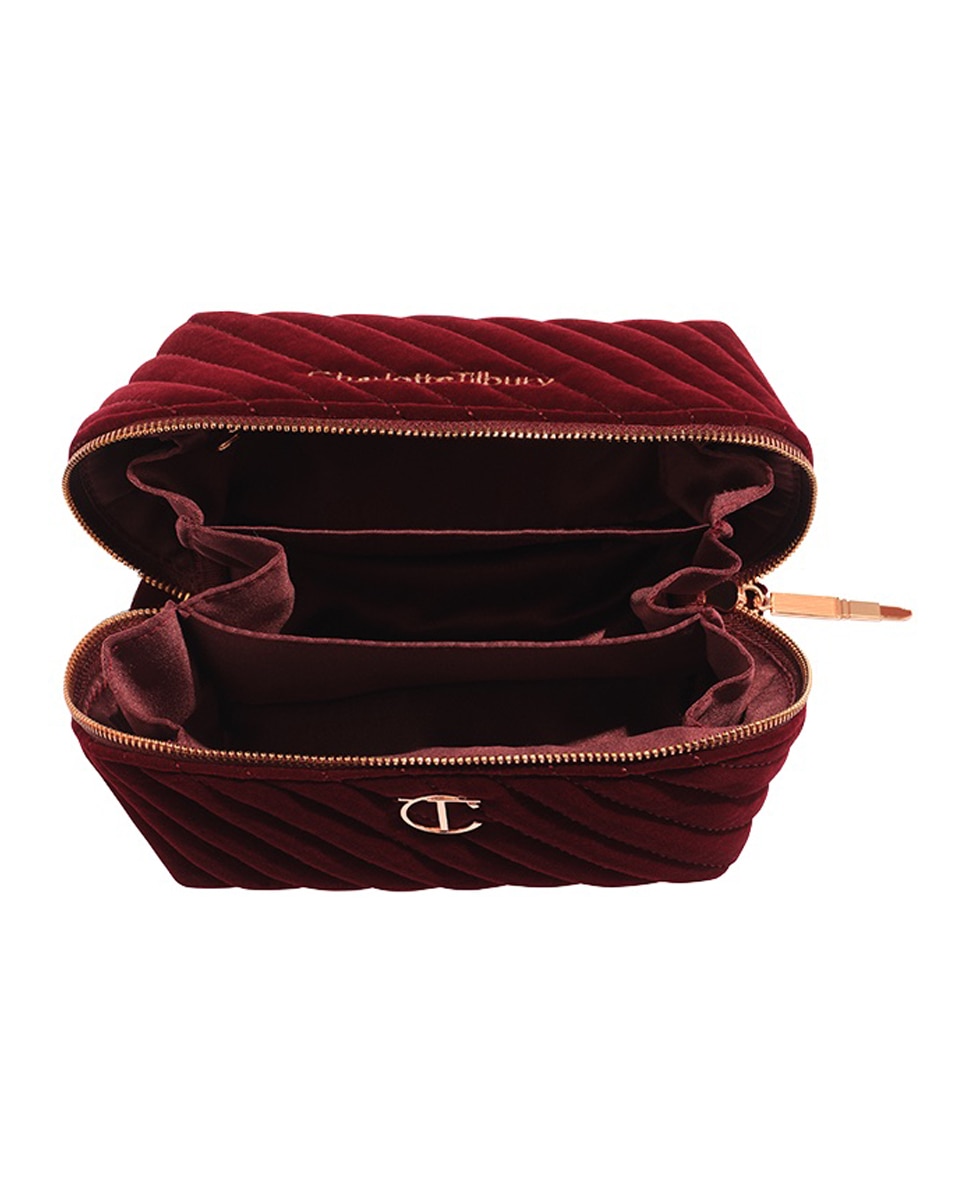 Organizador de Maquillaje Velvet Make Up Bag Mediano Charlotte Tilbury - Night Crimson Night Crimson-2
