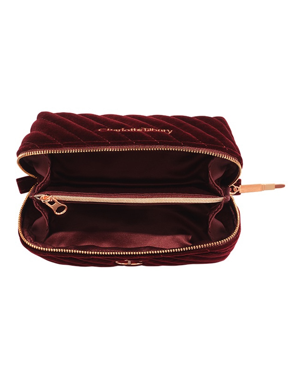 Organizador de Maquillaje Velvet Make Up Bag Pequeño Charlotte Tilbury - Night Crimson Night Crimson-2