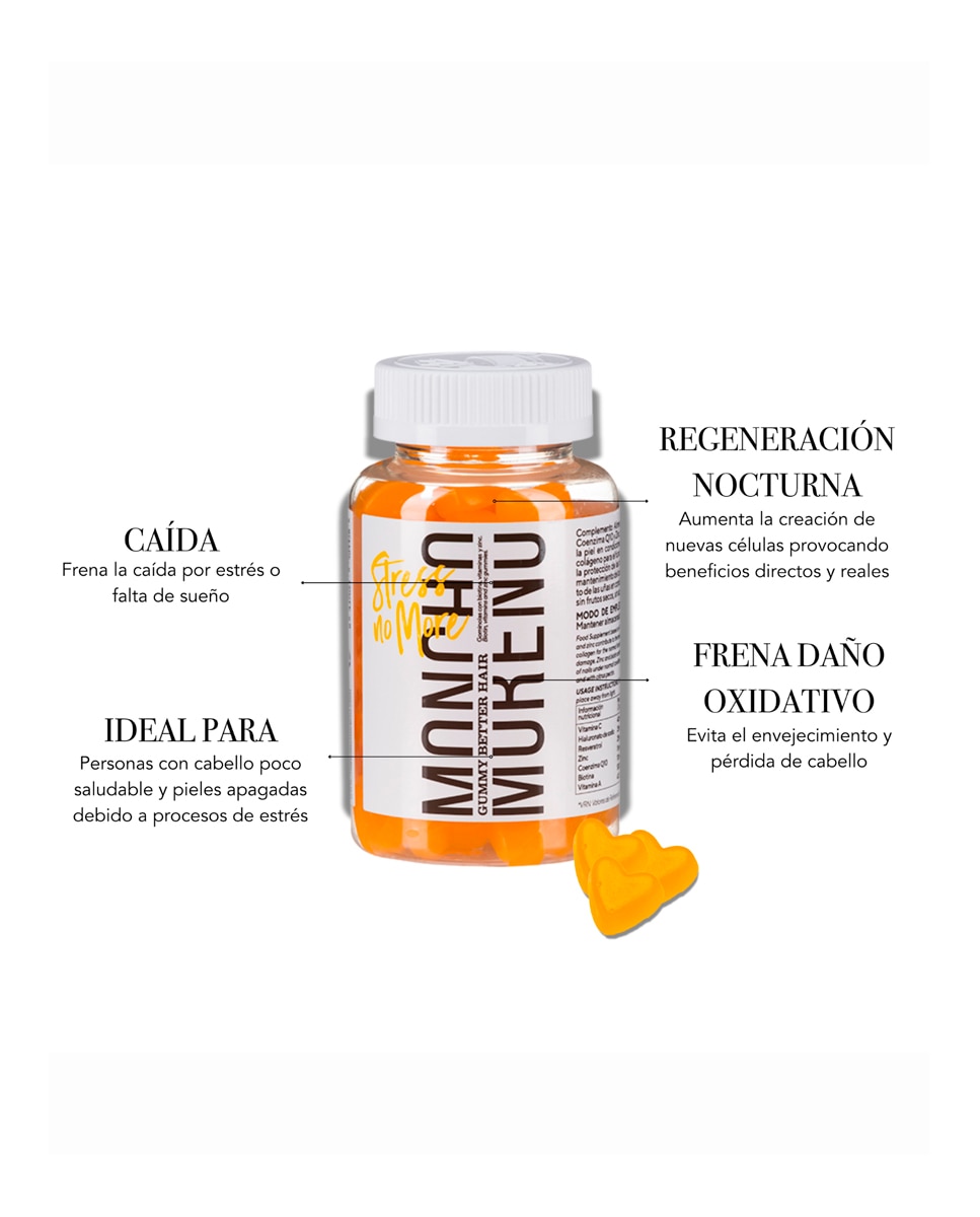 Gominolas para frenar la caída provocada por estrés  180 gr Moncho Moreno 3