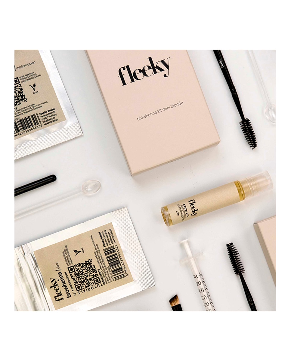 Kit de Henna para Cejas Teñidas y Definidas Brows Fleeky - Marrón oscuro Marrón oscuro-3