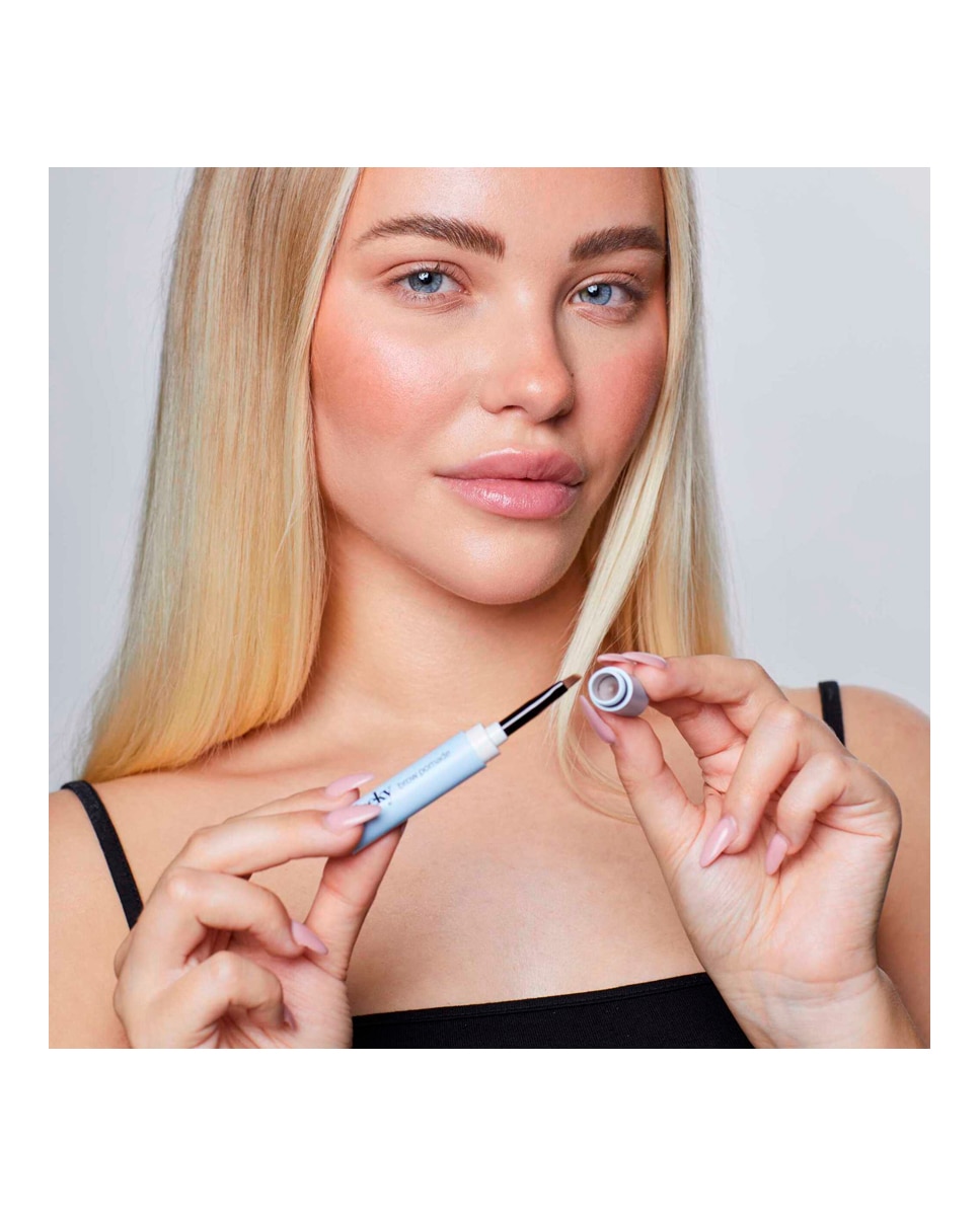Set de cejas 3 en 1 Fijador, Pomada y Micropen Waterproof Fleeky - Marrón 17 g Marrón-3