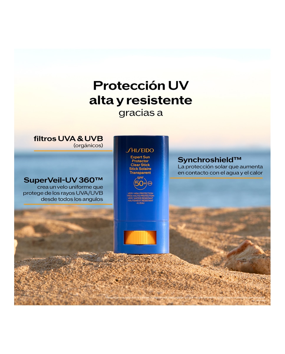 Protector solar Rostro Expert Sun Clear Stick SPF 50+ Shiseido - 20 g 4
