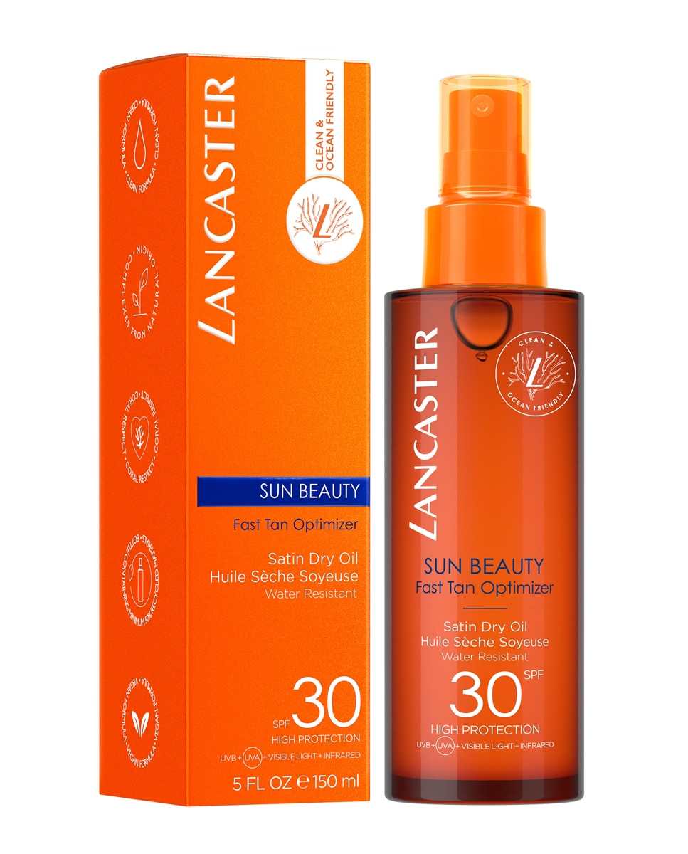 Aceite Protector Solar Sun Beauty Fast Tan Optimizer Satin Dry Oil SPF30 150 ml Lancaster 2