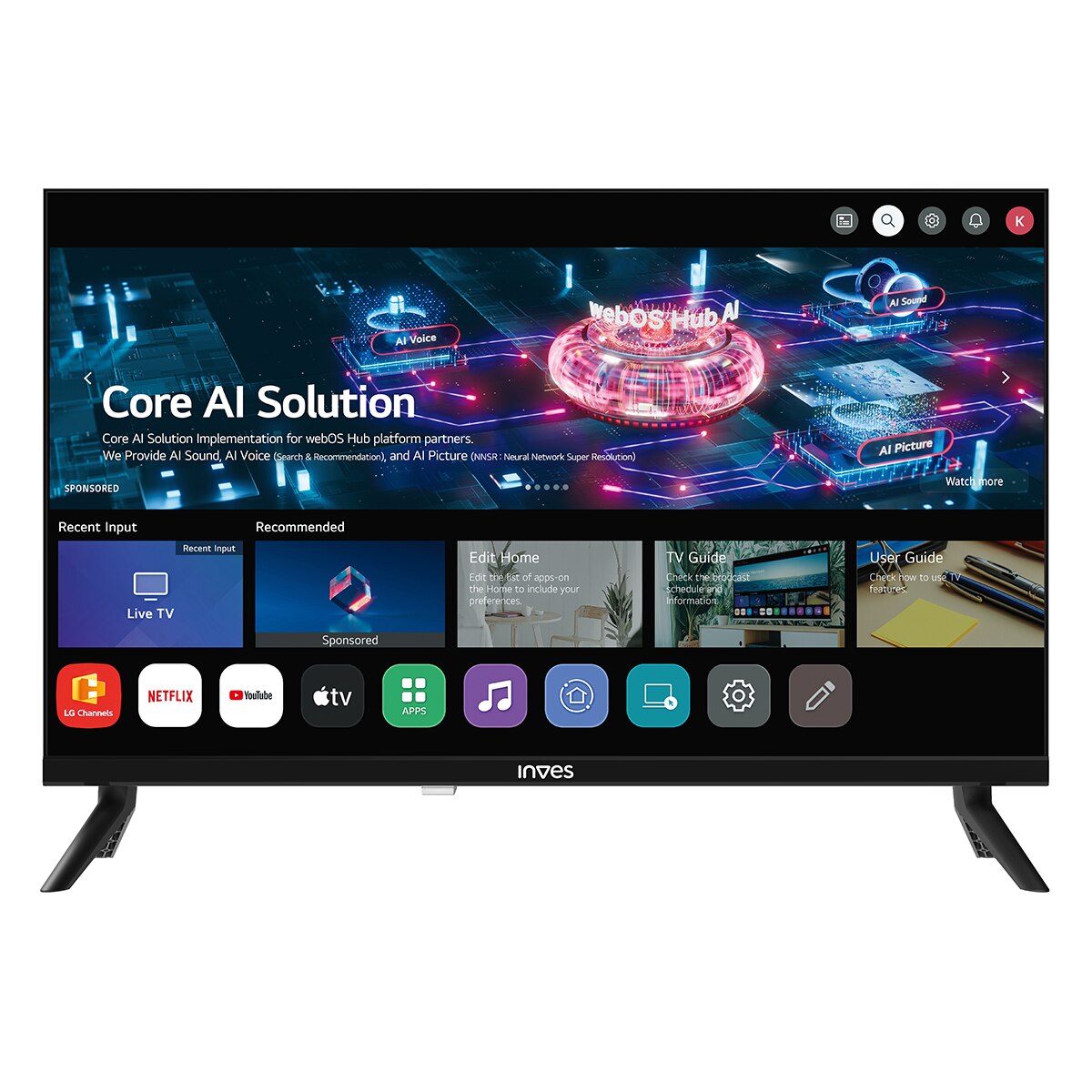 Imagen 0 de TV LED 61cm (24") Inves LED-2426WBS, HD Smart TV