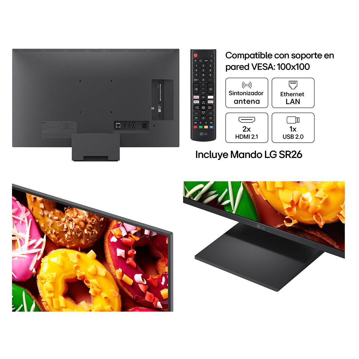 TV LED 60 cm (24") LG AI 24LB70006LA.AEU, Full HD Smart TV 2026 - Gris oscuro / Negro Gris oscuro / Negro-3