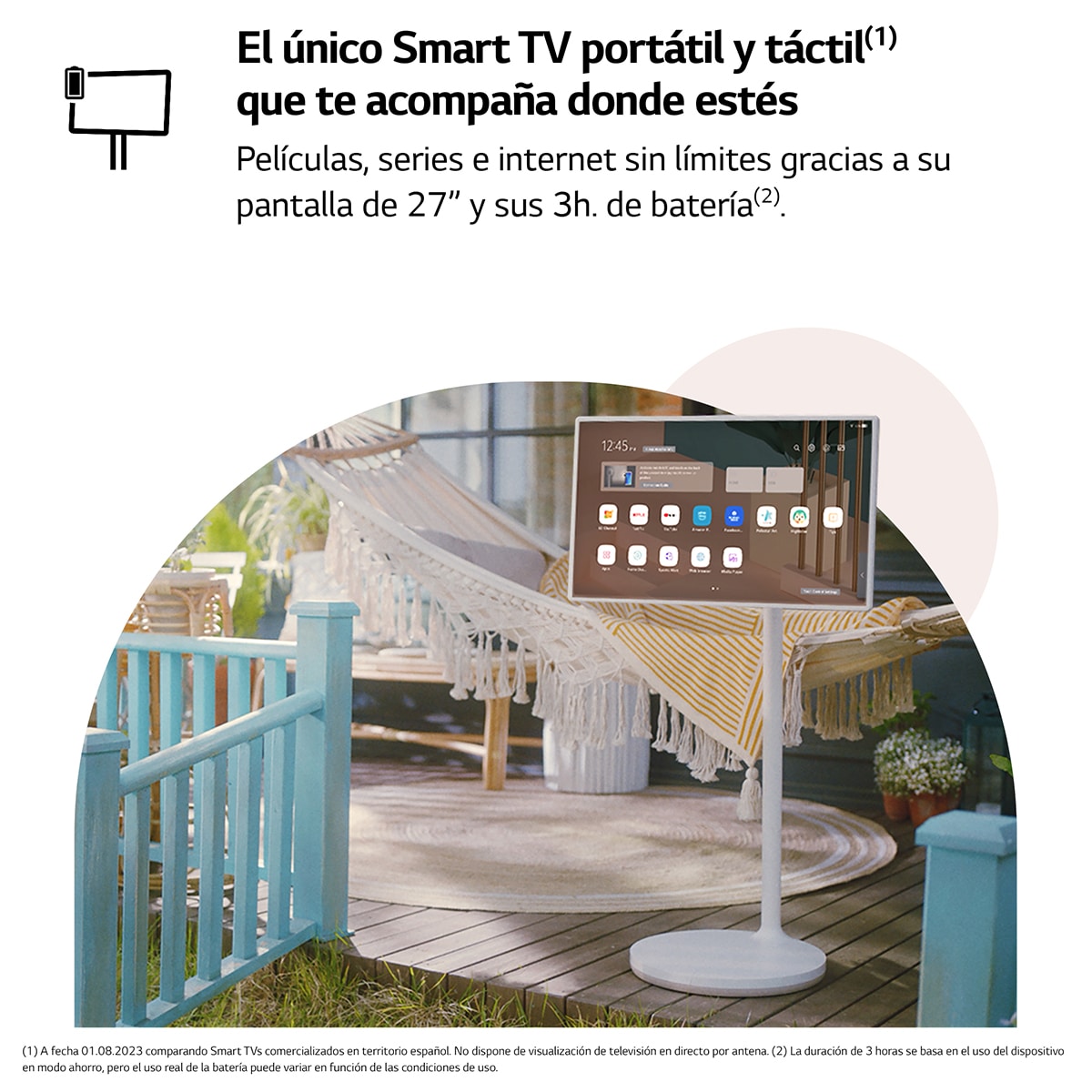 Smart TV LED 67 cm (27") LG StanbyME 27ART10AKPL, portátil y táctil, procesador Inteligente a7 Gen 4 con IA, HDR10, webOS 6.0 Beige-3