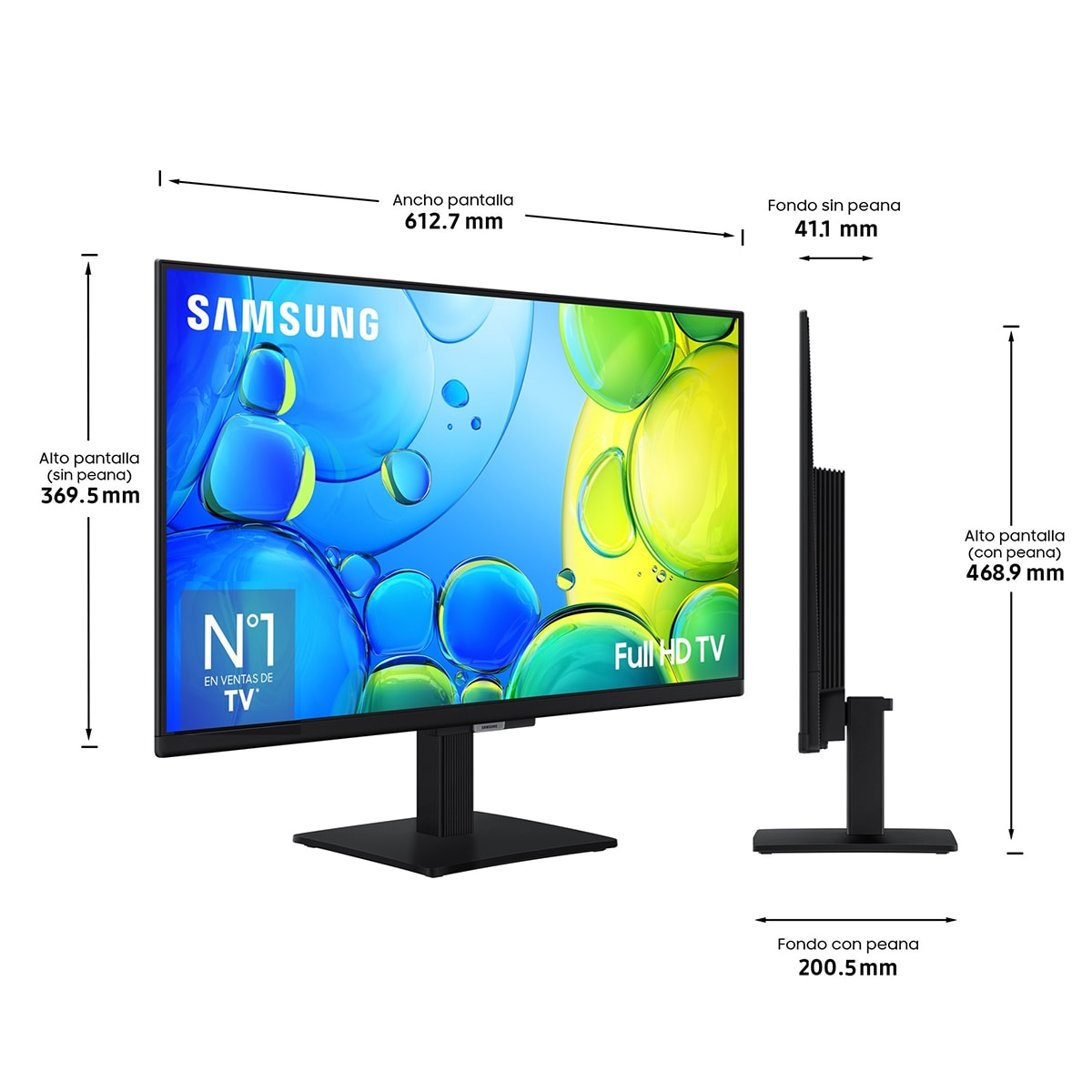 TV LED 68cm, 27" Samsung TU27F6005FKXXC Full HD Smart TV Preto-2