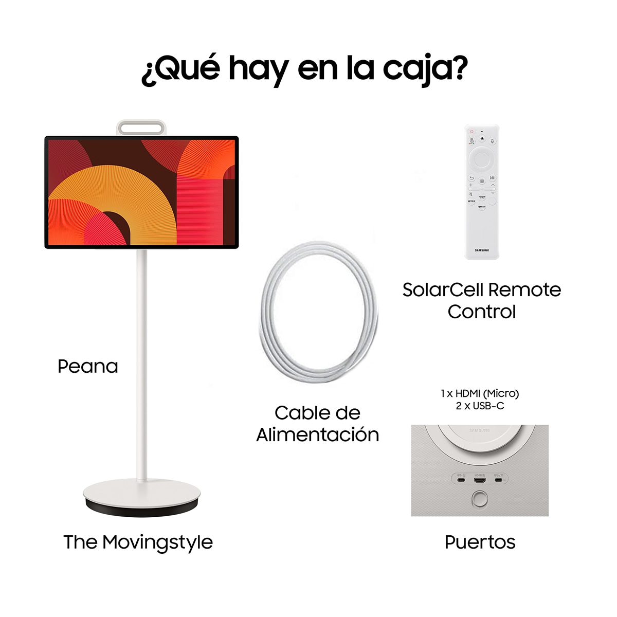 Smart TV Portátil LED 68,5cm (27") Samsung The Movingstyle UE27LSM7FAXXXE, QHD Blanco-11