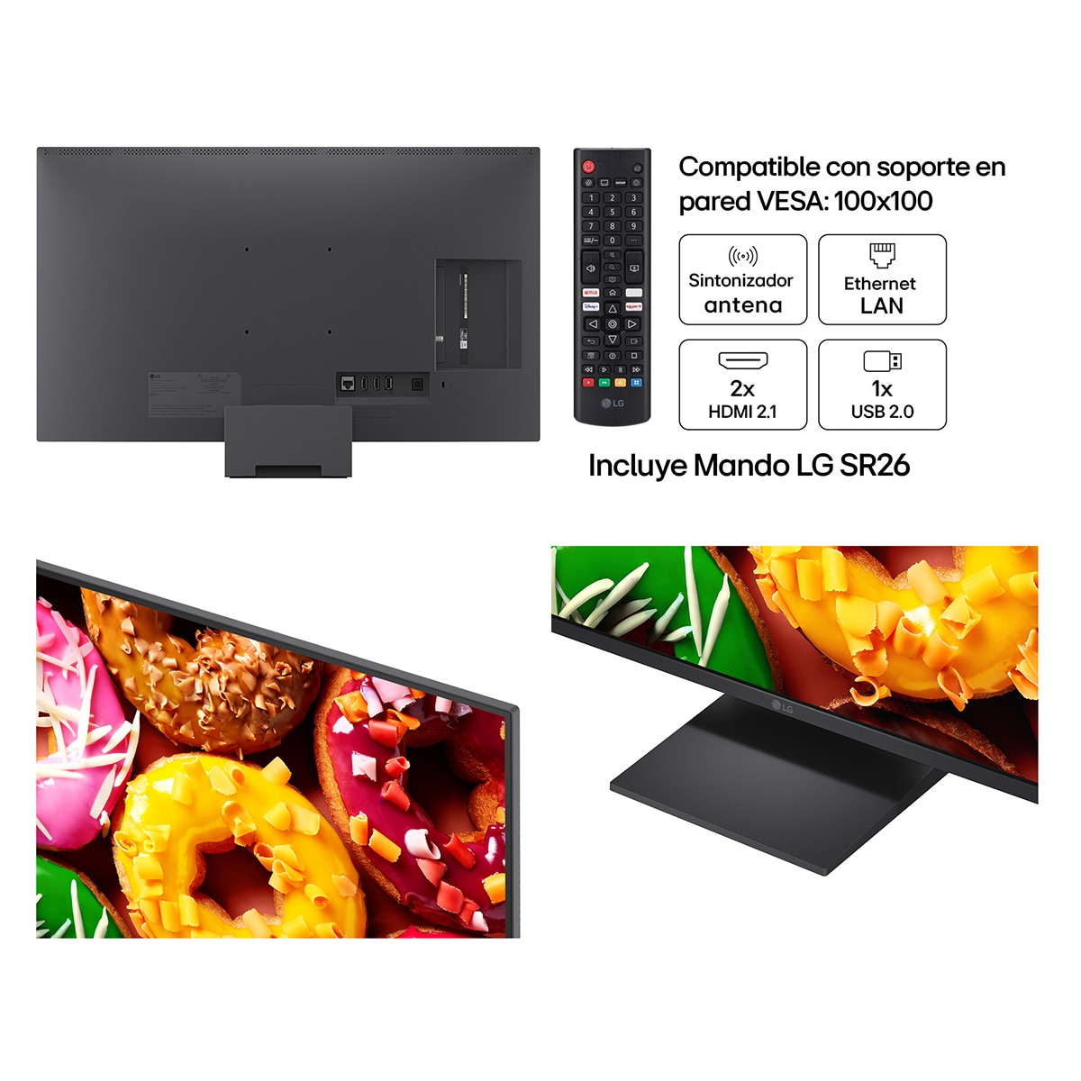 TV LED 67 cm (27") LG AI 27LB70006LA.AEU, Full HD Smart TV 2026 - Gris oscuro / Negro Gris oscuro / Negro-3