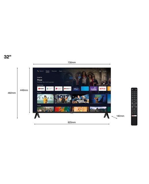 TV LED 80 cm(32") TCL 32S5400AF, Full HD Smart TV, Android TV, compatible Google Assistant, Chromecast y Google Home, Diseño delgado - Negro Negro-2