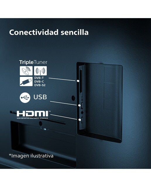 TV LED 80cm (32") Philips 32PHS6009 HD, Dolby Audio, Titan OS, Smart TV Negro mate-10