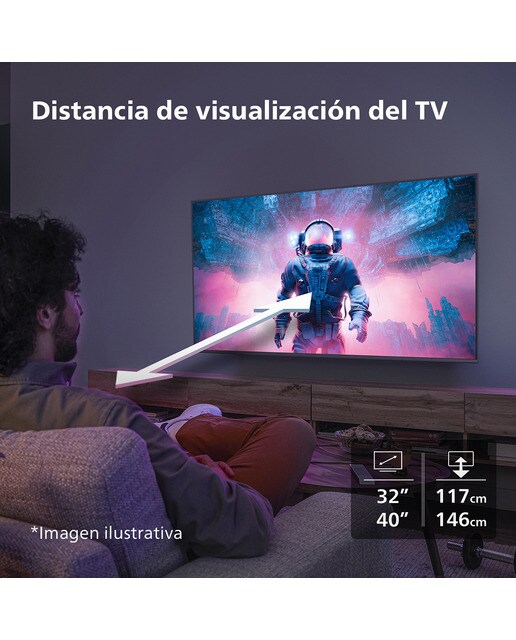 TV LED 80cm (32") Philips 32PHS6009 HD, Dolby Audio, Titan OS, Smart TV Negro mate-11