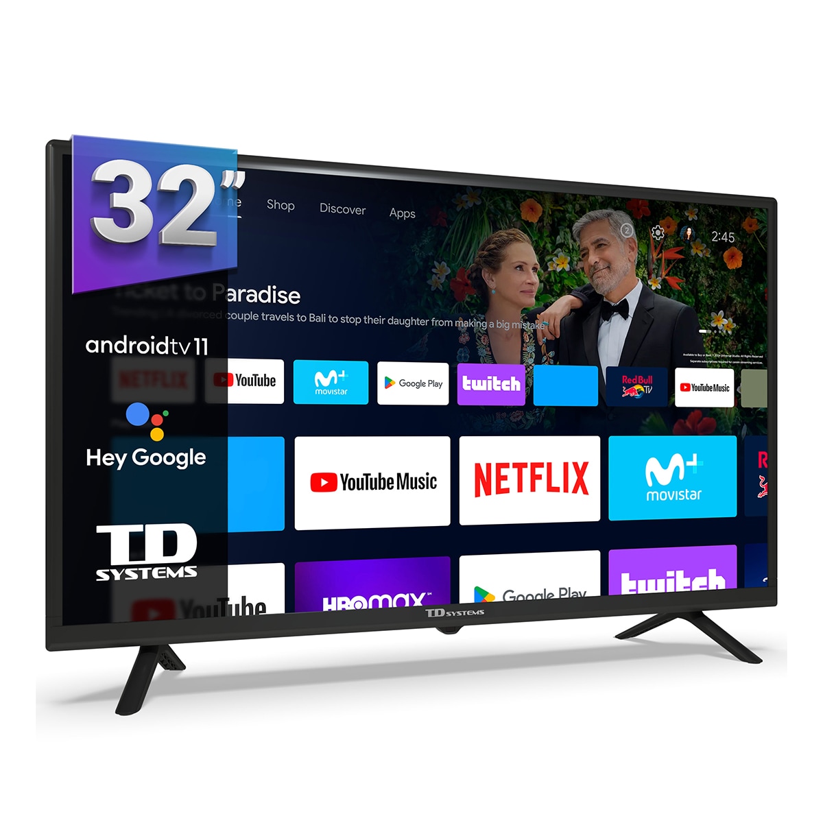 TV LED 80cm (32") TD Systems K32DLC19GLE, HD, Smart TV con Google Chromecast Negro-1