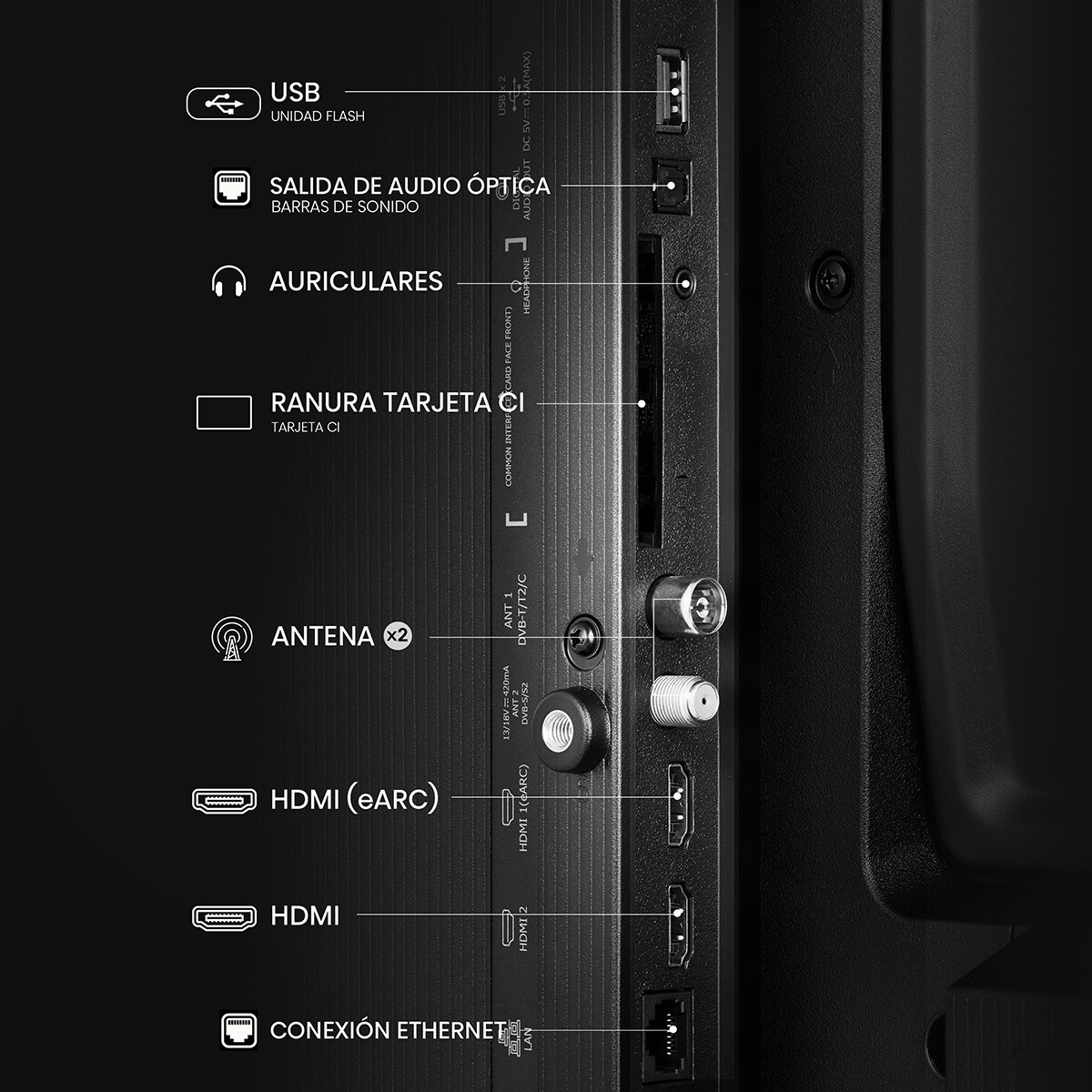 TV LED 80 cm (32") Hisense 32A4Q, HD Ready, Smart TV Negro-12