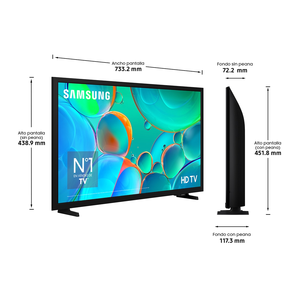 TV LED 80cm (32") Samsung TU32H5005 HD Smart TV Plata-2