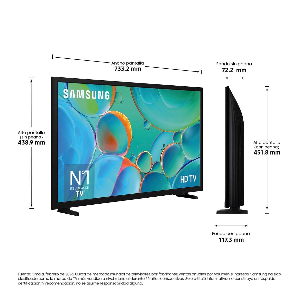 TV LED 80cm (32") Samsung TU32H5005 HD Smart TV Plata-9