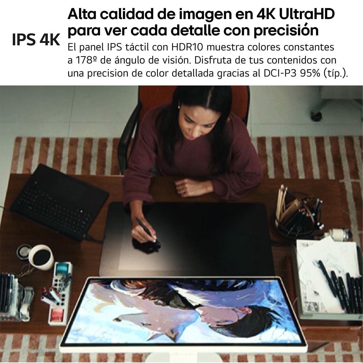 LG Smart Monitor Swing, 80cm (31,5"), 60 HZ, 4K UHD, táctil, LG webOS 24, peana portátil y flexible Blanco-9