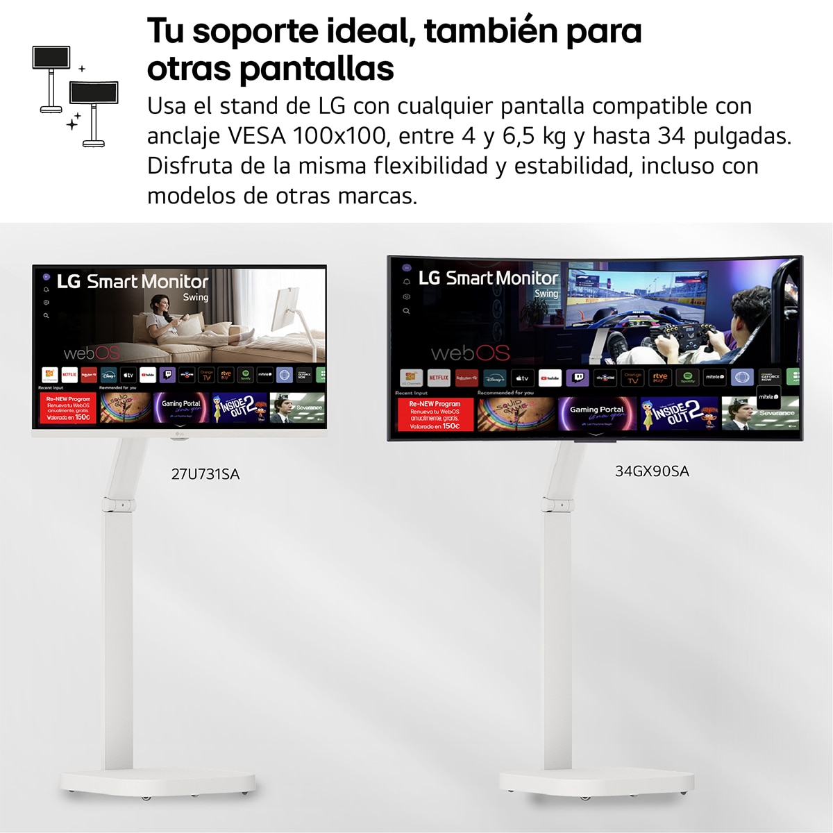 LG Smart Monitor Swing, 80cm (31,5"), 60 HZ, 4K UHD, táctil, LG webOS 24, peana portátil y flexible Blanco-13