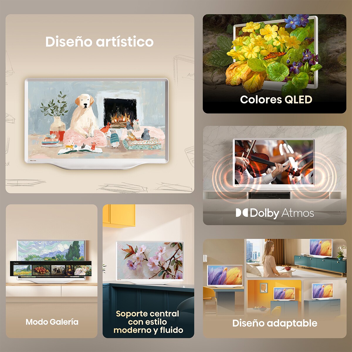 TV QLED 80cm (32") Hisense 32S5Q, Full HD Smart TV con IA Blanco-3