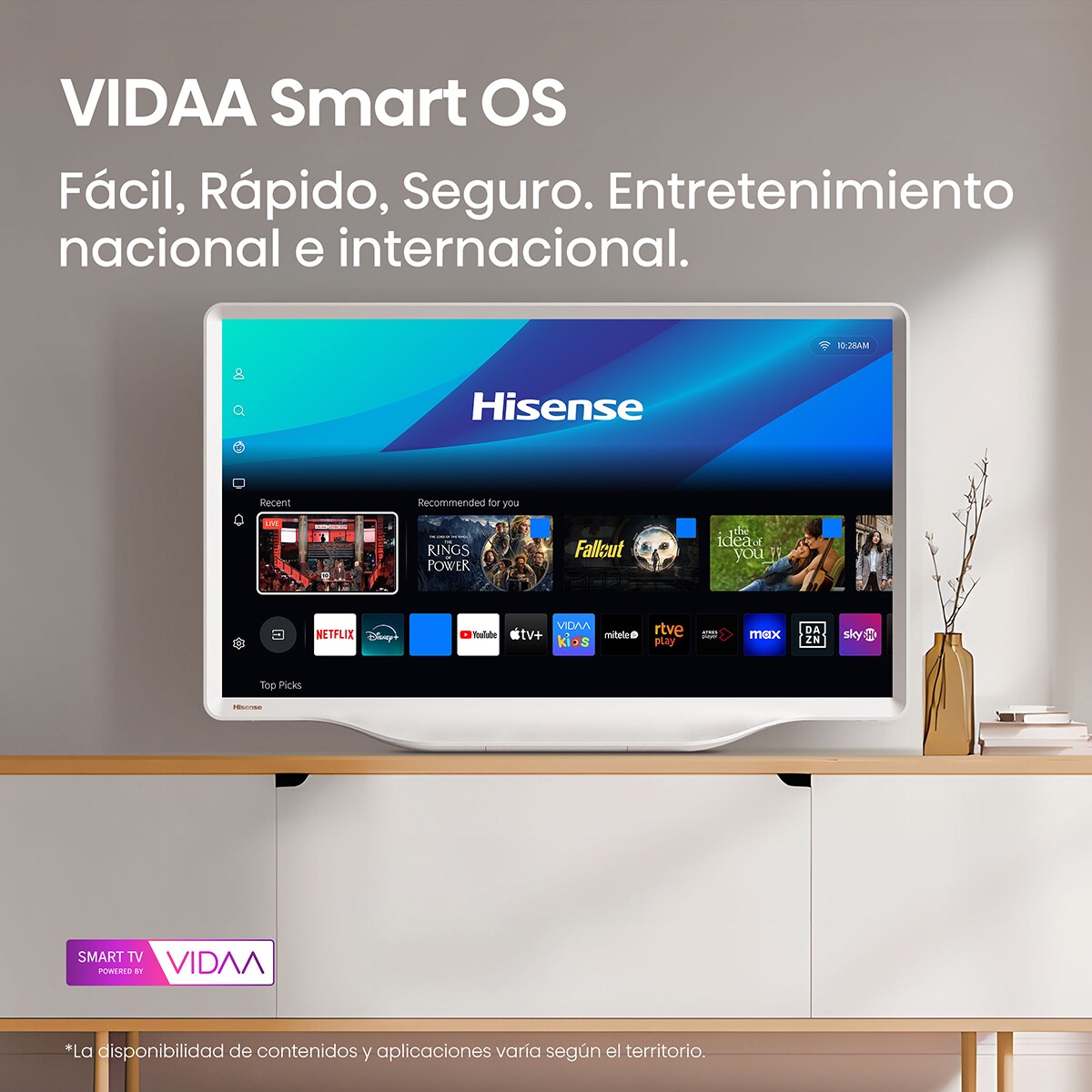 TV QLED 80cm (32") Hisense 32S5Q, Full HD Smart TV con IA Blanco-10