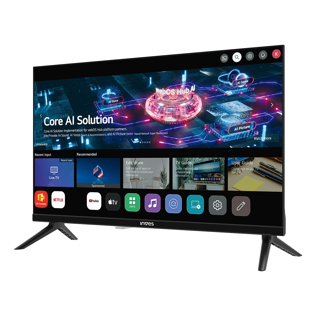 TV LED 61cm (24") Inves LED-2426WBS, HD Smart TV - Negro Negro-5