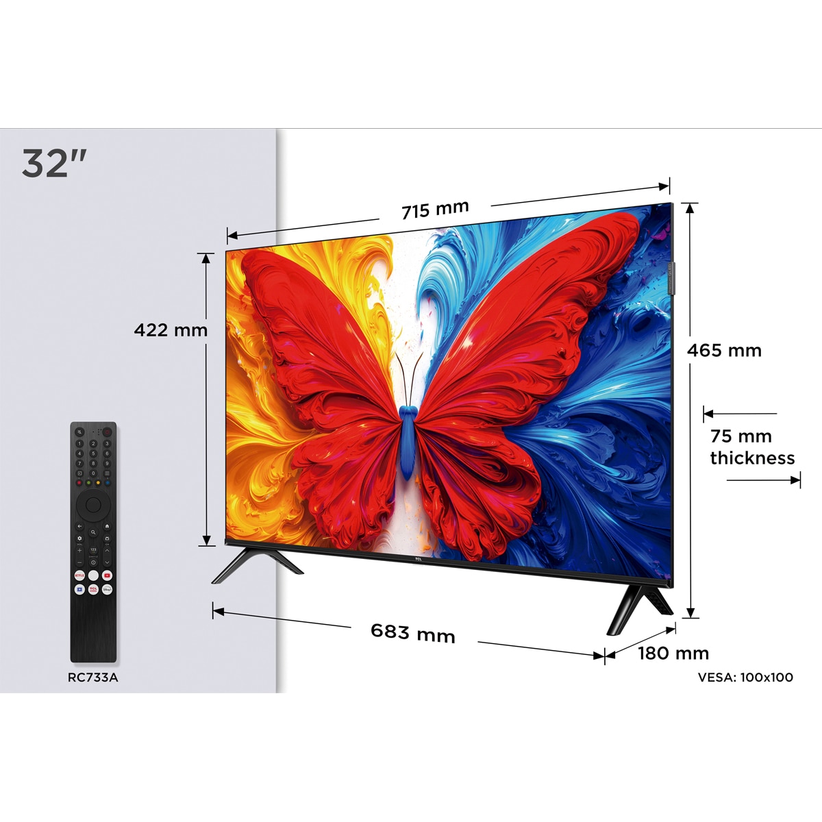 TV QLED 81CM (32") TCL 32S5L, Full HD, HDR, Direct LED, Android TV, Dolby Audio - Acero oscuro Acero oscuro-2