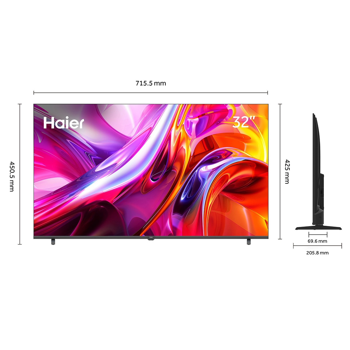 TV LED 80 cm (32") Haier K85 H32K85GFX Full HD, 60Hz, Google TV, HDR10, Dolby Audio Negro-2