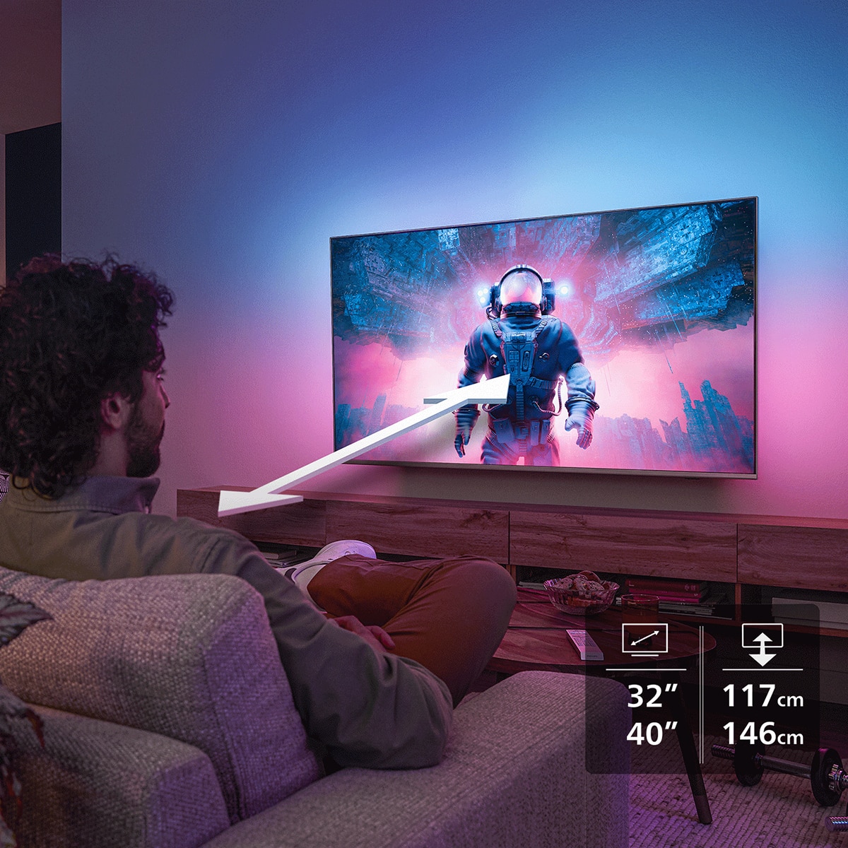 TV QLED 80cm (32") Philips Ambilight 32PQS6901, Full HD, Smart TV, Dolby Audio, Titan OS Negro mate-11