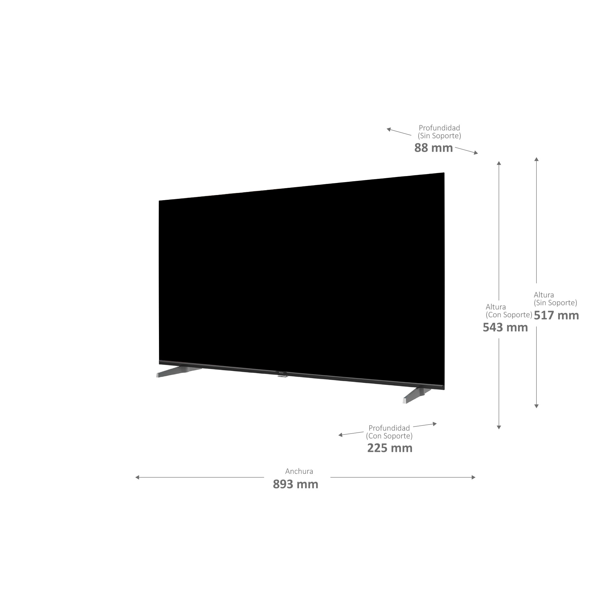 TV LED 101 cm (40") Haier H40K85EFX Full HD, Smart Google TV, HDR10 Negro-2