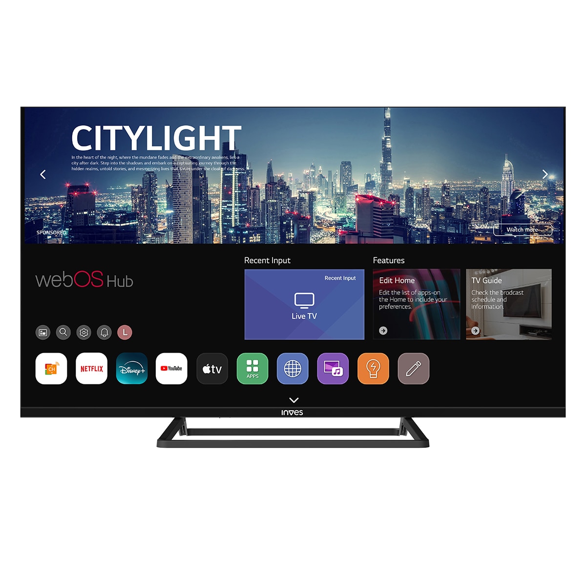 TV QLED 101cm (40") Inves QLED-4025WBS, Full HD, Smart TV Negro-1