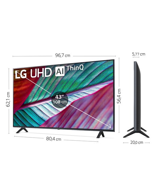 TV LED 108 cm (43") LG 43UR78006 4K, HDR10, Dolby Digital Plus, Smart TV, webOS23 Grafito-3