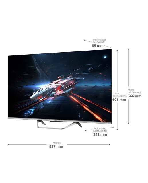 TV QLED 108 cm (43") Haier H43Q800UX, UHD 4K, Smart TV Google TV, Dolby Atmos Plata-4