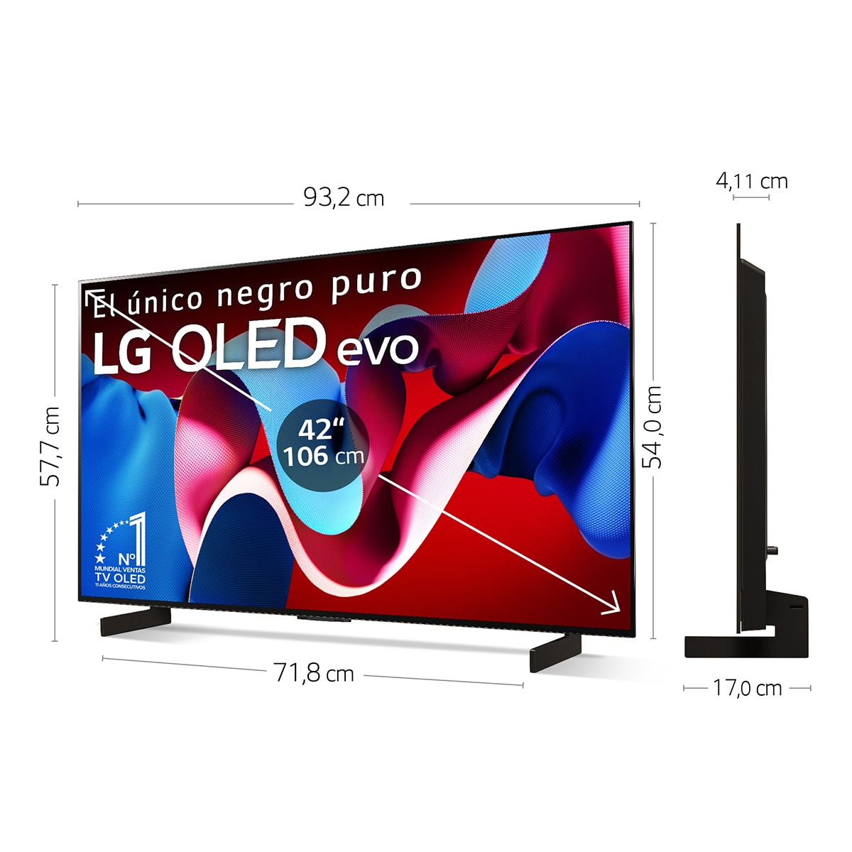 TV OLED 106cm (42") LG OLED42C45LA 4K con Smart TV WebOS24 Negro / Marrón-2